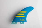 Quillas Feather Fins Ultralight Epoxy Feather Fins Blue/ Yelow Talla M Compatible FCS2