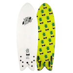 Tabla de Surf CATCH SURF WAVE BANDIT RETRO FISH 5'8 QUAD WHITE · BEN GRAVY (Softboard)