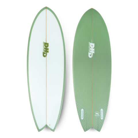 DHD Mini Twin II PU Surfboard - Green